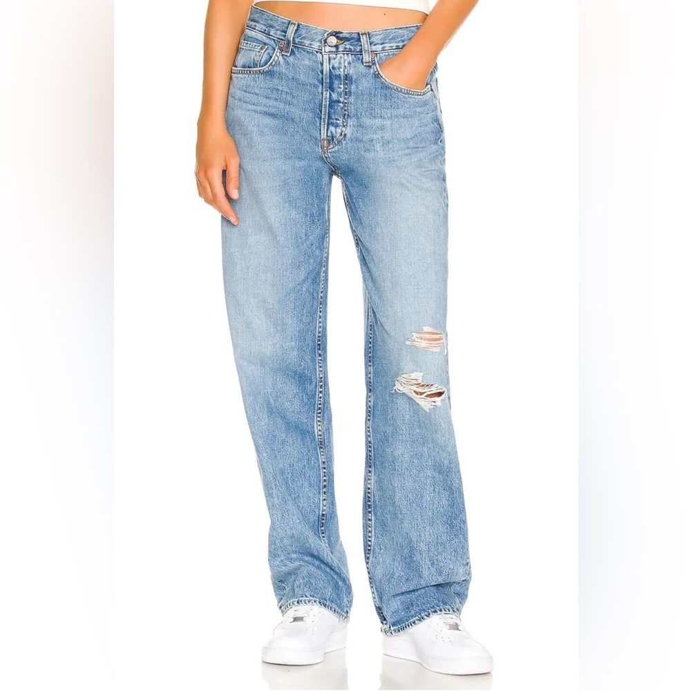 GRLFRND Denim Jeans Bella Low Rise Boyfriend West Village 28 Slouchy Wide Leg